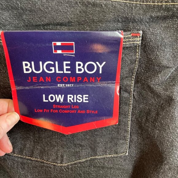 Vintage Bugle Boy Low Rise Black Denim Jeans 40 x 32 Black Baggy Streetwear NWT - Picture 7 of 10